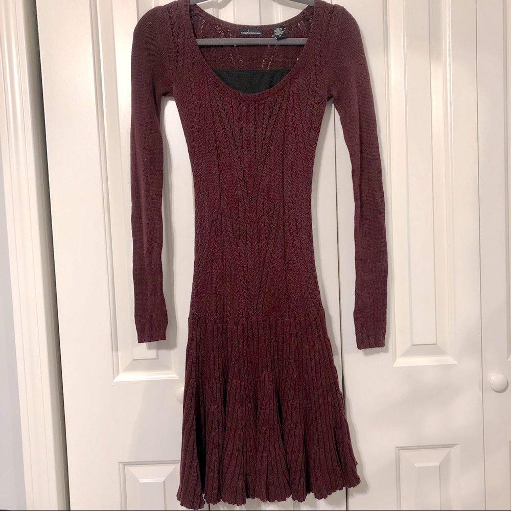 MODA International Maroon Sweater Dress